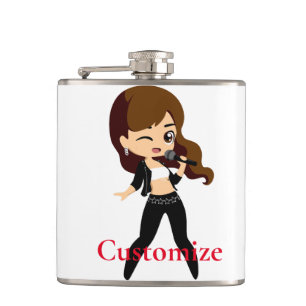 Cool Girl Sings Karaoke Thunder_Cove Hip Flask