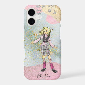 Cool Girl With Blonde Hair Gold Name