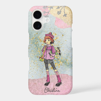 Cool Girl With Red Hair Gold Name