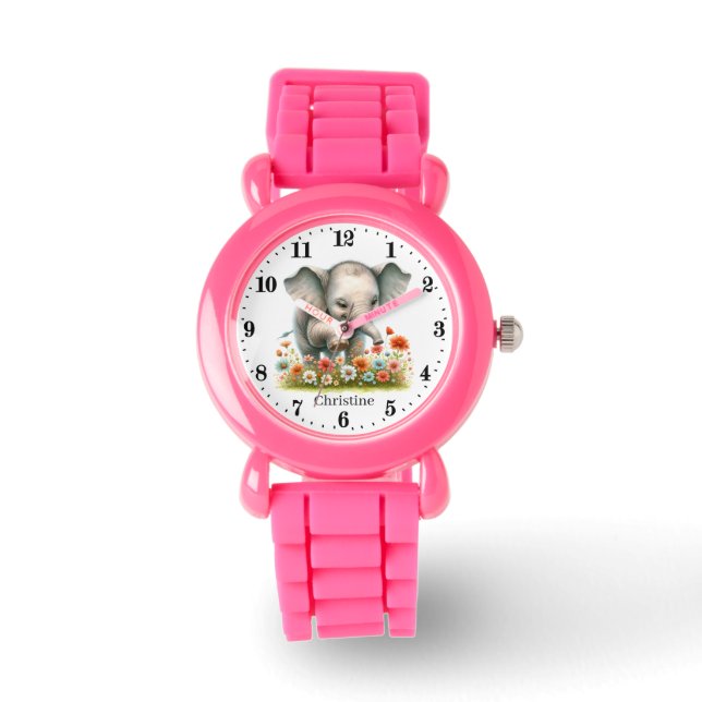 Cool girls add name elephant  watch (Front)