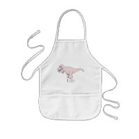 Cool Girl's Pink Doodle T-Rex Dinosaur with Name