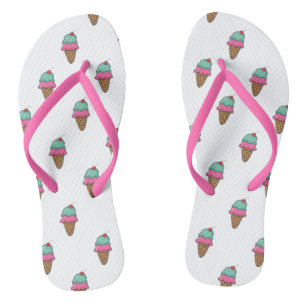 Cool Girly  Colourful Ice Cream Cones Flip Flops