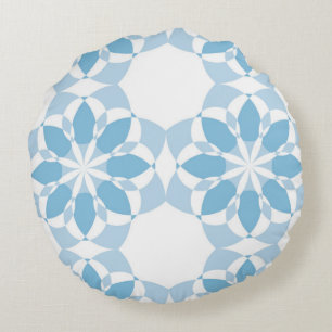 Cool, girly, modern, trendy unique flower abstract round pillow