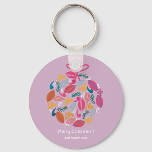 cool girly pink christmas customized    keychain