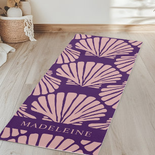 Cool Girly Tropical Seashells Custom Yoga Mat