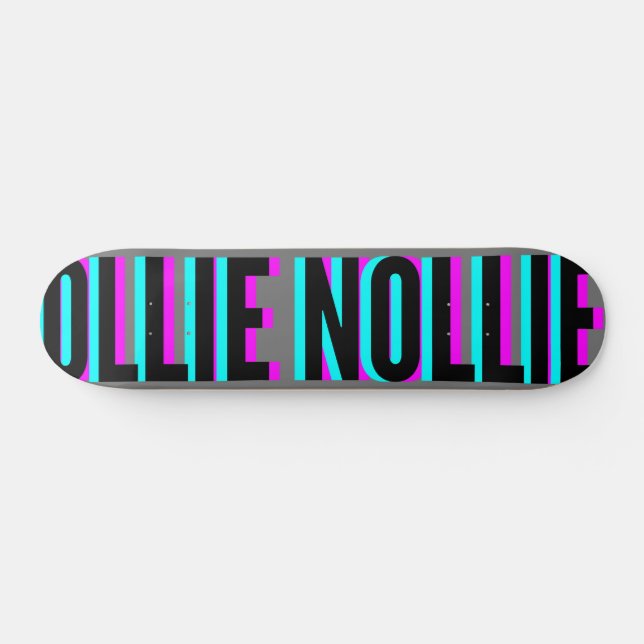 Cool Glitch Grey Ollie Nollie Skateboard Deck (Horz)