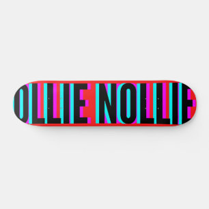 Cool Glitch Red Ollie Nollie Skateboard Deck