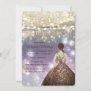 Cool glitter elegant String lights gold sparkle Invitation