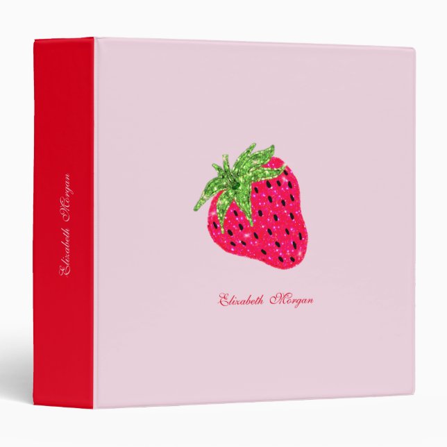 Cool Glitter Strawberry  Binder (Front/Spine)