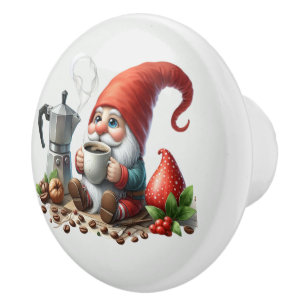 Cool gnome coffee bar  ceramic knob