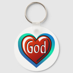 Cool GOD Heart Keychain