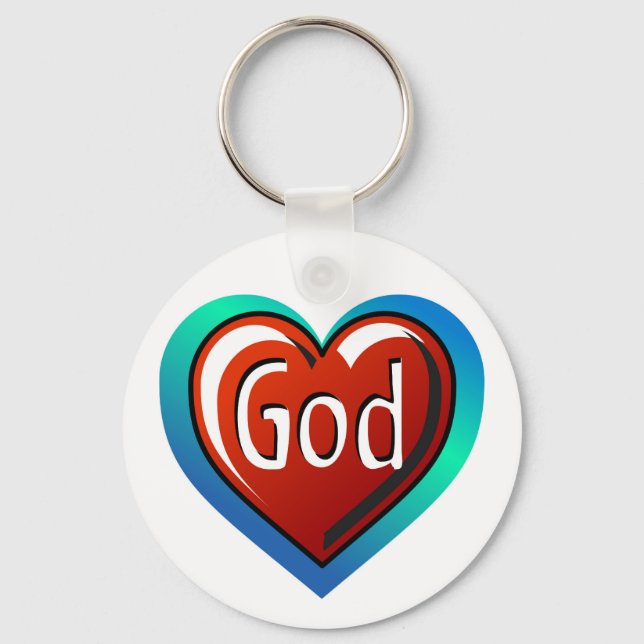 Cool GOD Heart Keychain (Front)