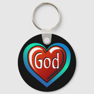 Cool GOD Heart Keychain