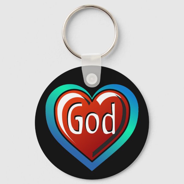Cool GOD Heart Keychain (Front)