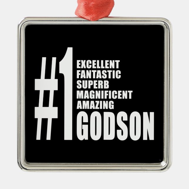 Cool Godsons : Number One Godson Metal Ornament (Front)