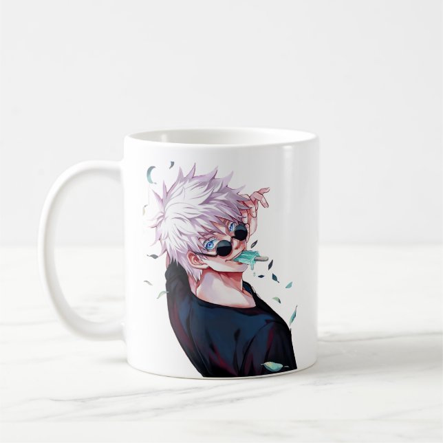 Cool Gojo Satoru with Glasses Mug" Coffee Mug (Left)