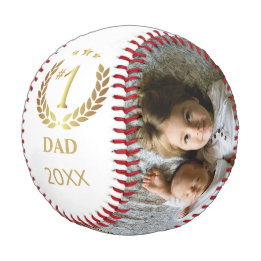 Cool Gold #1 DAD Fathers Day Photo Baseball