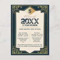 Cool Gold Art Deco 5 Year High School Reunion