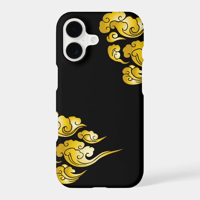 Cool Gold Cloud Patterns Black iPhone 7 Plus Case (Back)