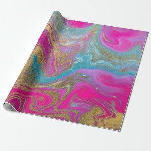 Cool Gold Colourful Marble Texture Wrapping Paper