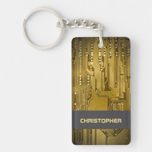 Cool Gold Computer Circuit Board Monogramme