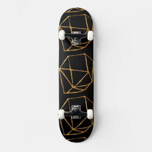 Cool Gold Cubes Custom Background Skateboard