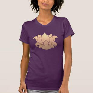 Cool Gold Lotus Yoga Meditation Teacher Purple T-Shirt