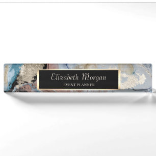 Cool Gold Marble Texture Nameplate