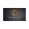 Cool Gold Ring Monogram Coal Black Business Card