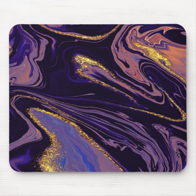 Cool Gold Violet Marble Texture Mouse Pad (Front)