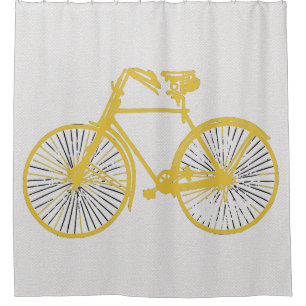 Cool gold yellow bicycle  Shower curtain