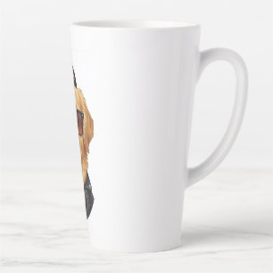 cool golden retriever hip hop  urban streetwear  latte mug