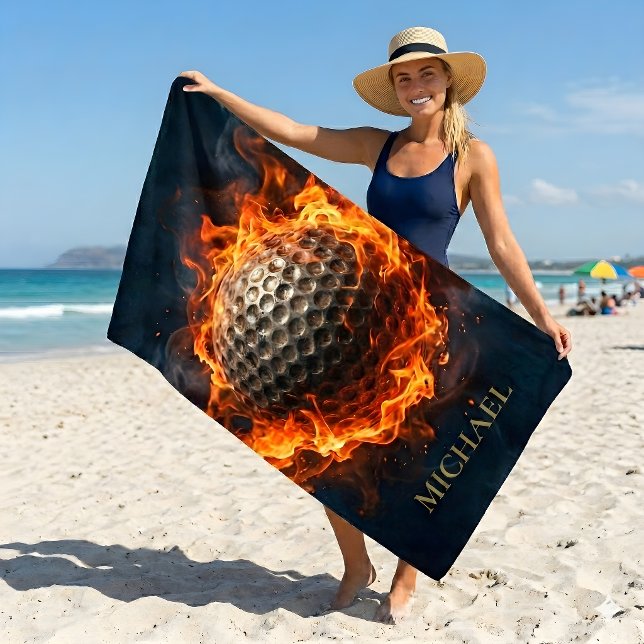 Cool Golf Ball Flames Custom Pool & Beach Towel    (Creator Uploaded)