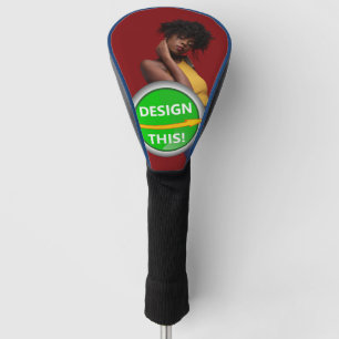 COOL! Golf Driver Head Cover - Blue trim - Custom
