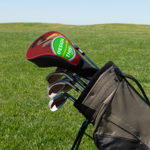 COOL! Golf Driver Head Cover - Red trim - Custom