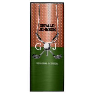 Cool Golf Monogram Design Wine Gift Bag