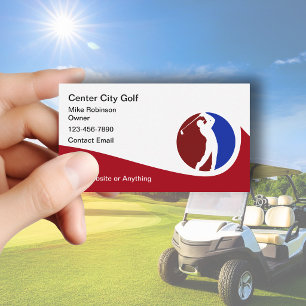 Cool Golf Theme Modern Business Cards Round Corner