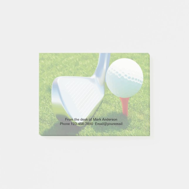 Cool Golf Theme Sticky Notepads (Front)