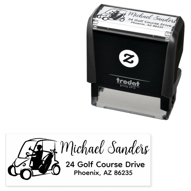 Cool Golfer Personalized Address Self-inking Stamp (In Situ)