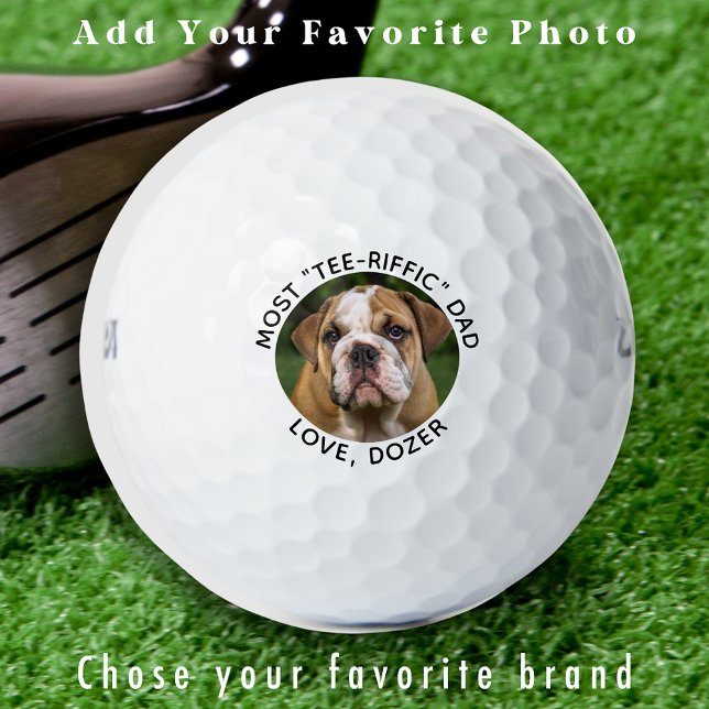 Cool Golfer Personalized Modern Pet Dog Photo Golf Balls (Creator Uploaded)