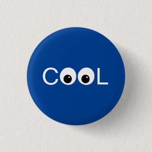 Cool good vibes on blue 1 inch round button