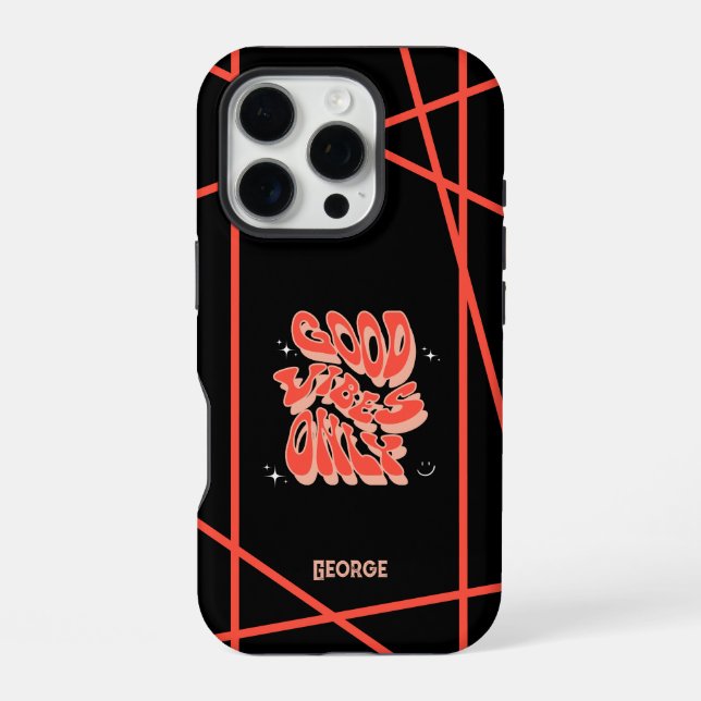 Cool Good vibes only Customizable iPhone Case (Back)
