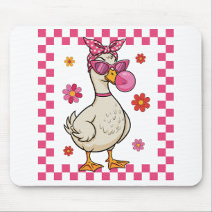 Cool Goose with Bubblegum Mouse Pad