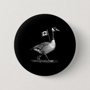 Cool Goose With Canada Flag Costume For Man And Wo 2 Inch Round Button