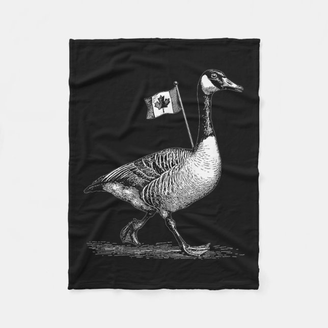 Cool Goose With Canada Flag Costume For Man And Wo Fleece Blanket (Front)