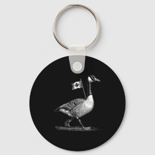 Cool Goose With Canada Flag Costume For Man And Wo Keychain