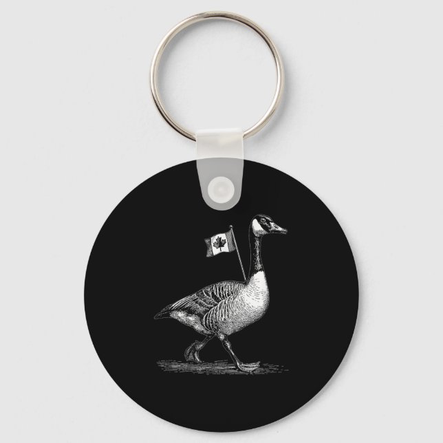 Cool Goose With Canada Flag Costume For Man And Wo Keychain (Front)