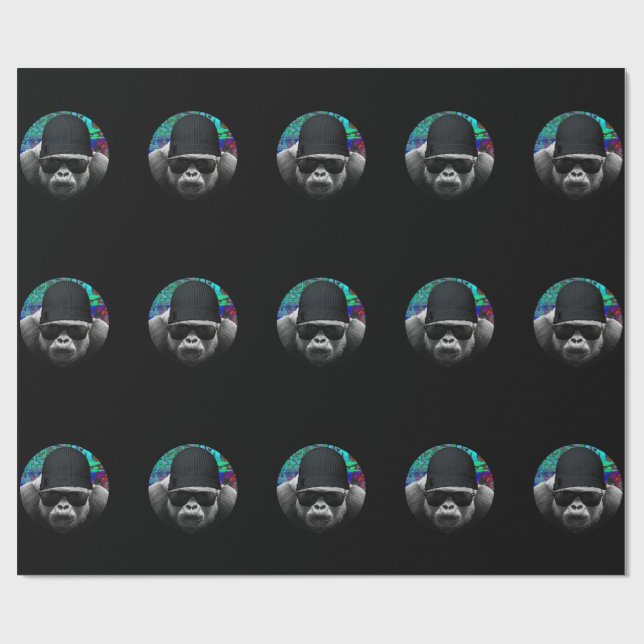 Cool Gorilla Wrapping Paper (Flat)