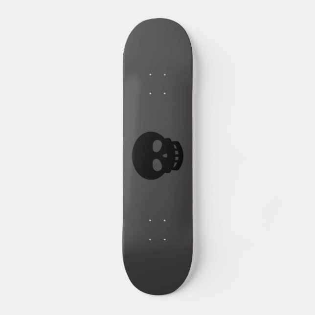 Cool Goth Black Skull Skateboard (Recto)