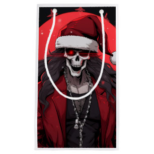 Cool Goth Punk Skull Anime Santa Demon Small Gift Bag